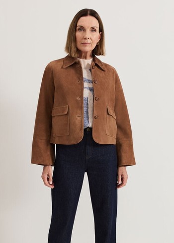 Phase Eight Indira Suede Coats Brown Canada | EYBIFT-672